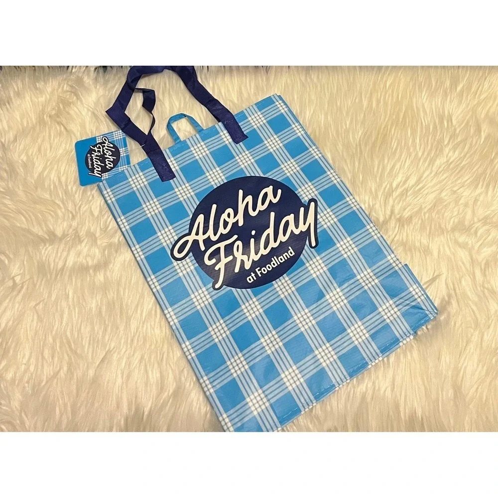 NWT Aloha Friday Palaka Foodland Hawaii Exclusive Reusable Tote Bag Set of 4 - Picture 5 of 7